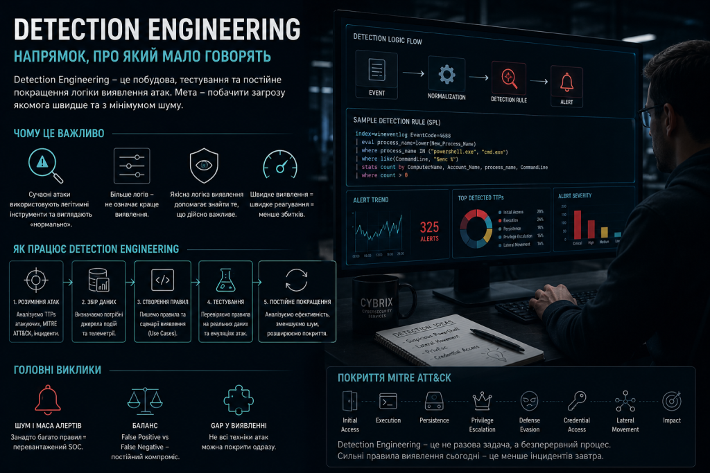 Detection Engineering — напрямок у кібербезпеці, про який говорять значно менше, ніж він того заслуговує